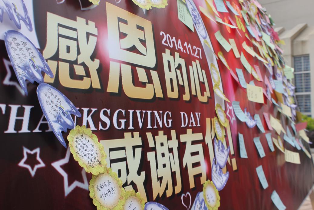 感恩祝福满枝头感恩的心感谢有你感恩校园系列之感恩墙上字留香活动